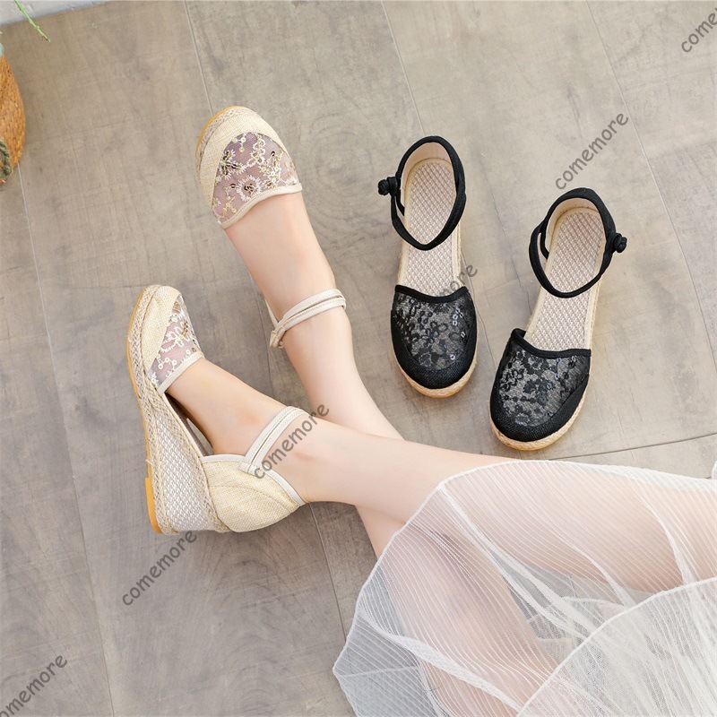 Wedge Espadrille Women - Sandali con zeppa in pizzo e