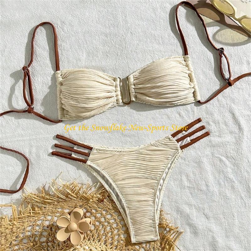 E56D Costume da bagno a fascia - Swimsuit Bikini Ruched recensione e prezzo
