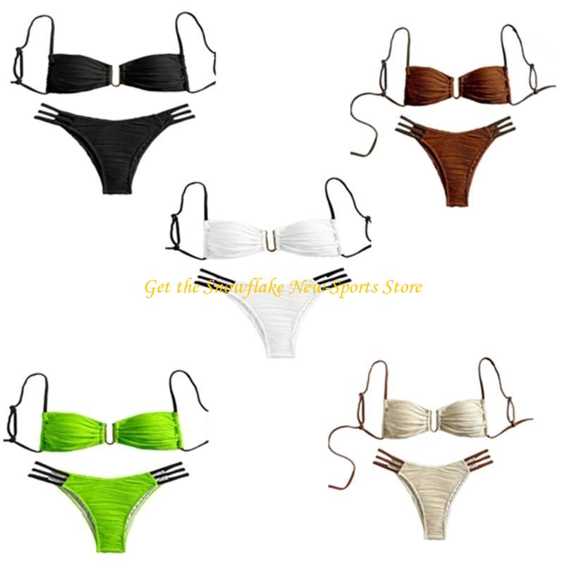 E56D Costume da bagno a fascia - Swimsuit Bikini Ruched recensione e prezzo
